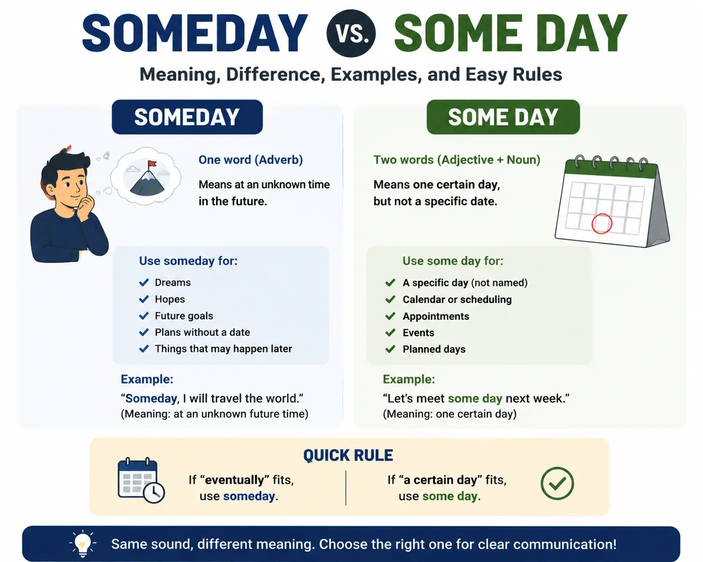 Someday vs Some Day: Meaning, Difference & Easy Rules