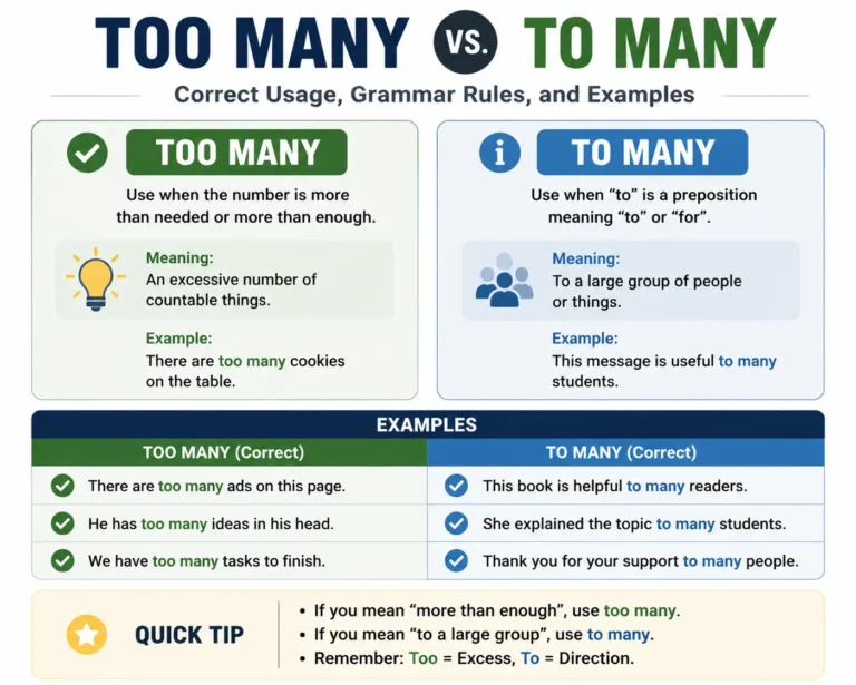 Too Many or To Many: Correct Usage & Examples