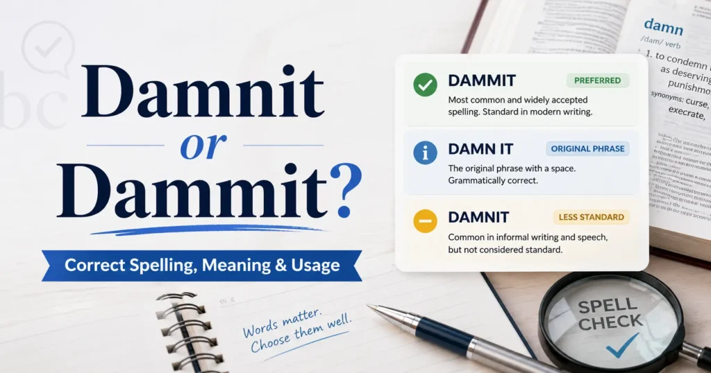 Damnit or dammit correct spelling, meaning, and usage comparison