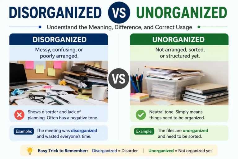 Disorganized vs Unorganized Meaning, Difference, and Examples