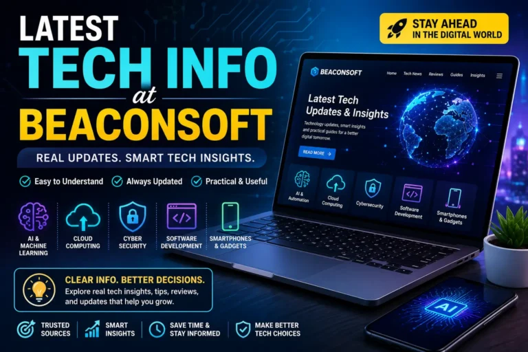 Latest tech info at Beaconsoft with AI, cloud computing, cybersecurity, software development, smartphones, and smart tech insights.