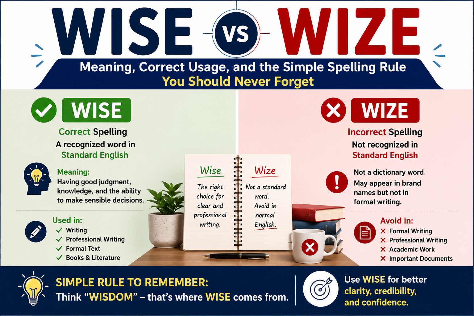 Wise vs Wize — Meaning, Correct Usage, and the Simple Spelling Rule You Should Never Forget