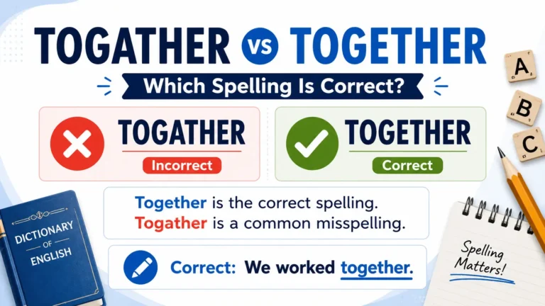Togather vs Together correct spelling explained with example
