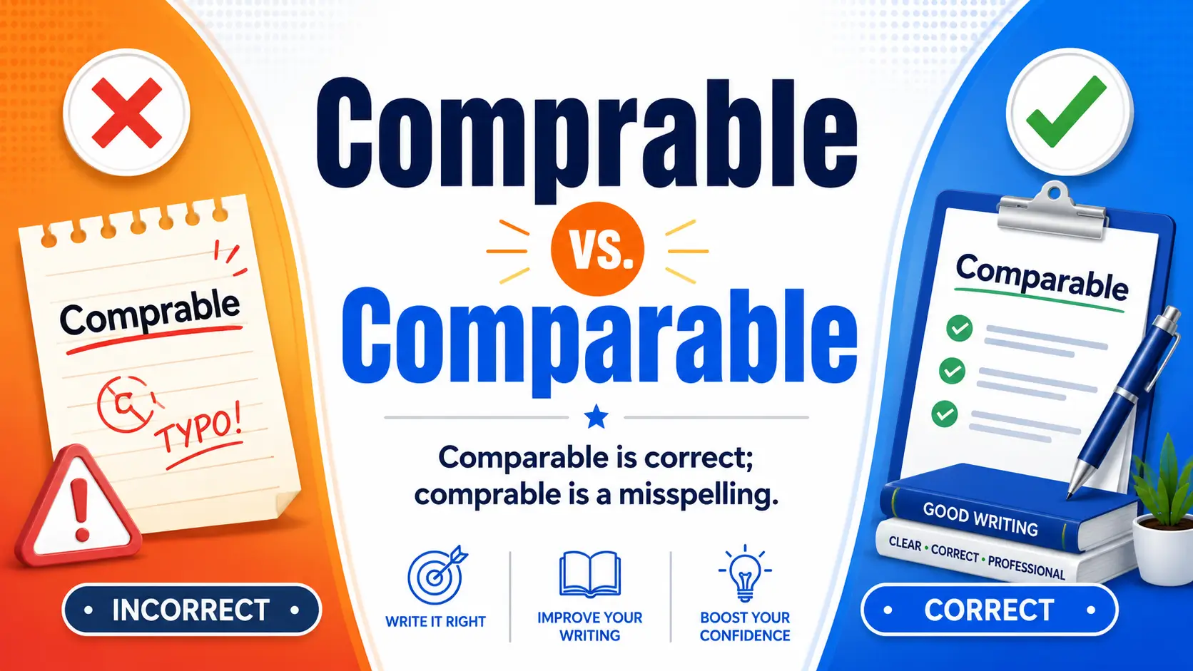 Comprable vs comparable correct spelling explained