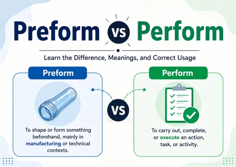Preform vs Perform explained with meanings, differences, and correct usage in English grammar.