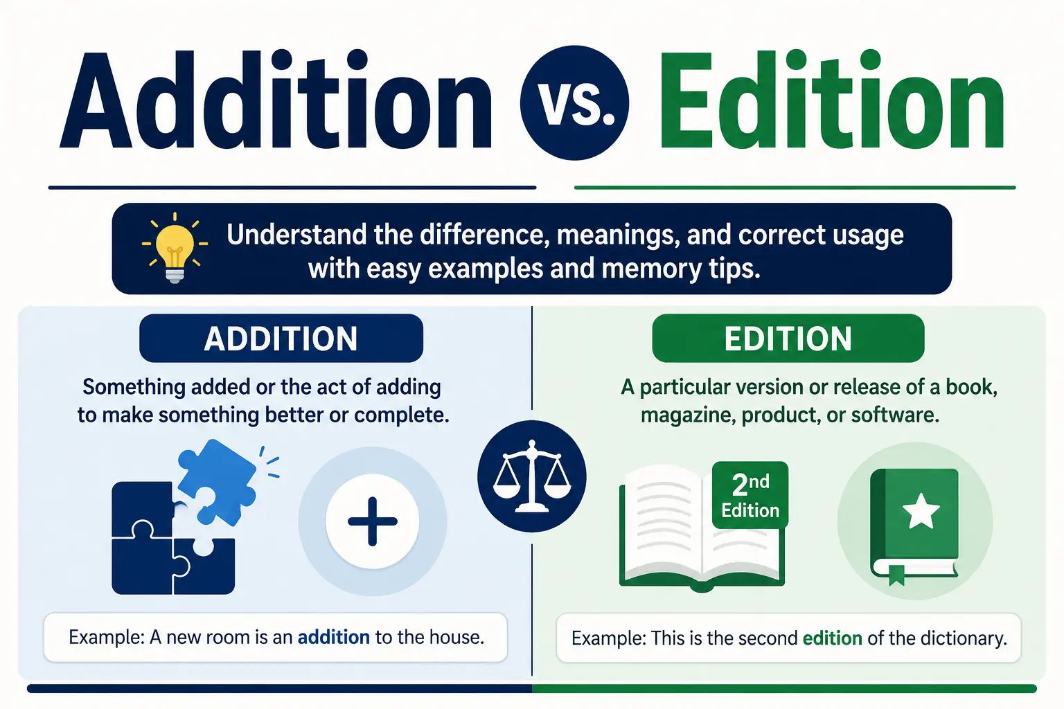 Addition vs. Edition: Differences, Meanings & Examples