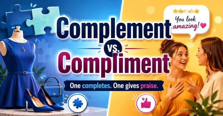 Complement vs Compliment difference explained with examples of completing something versus giving praise
