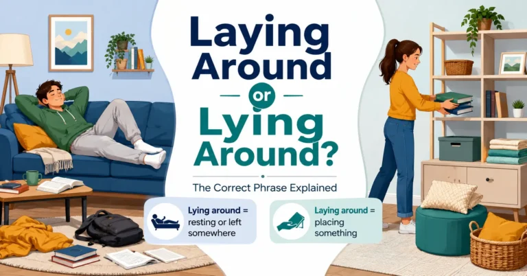 Laying around or lying around grammar difference explained with clear examples