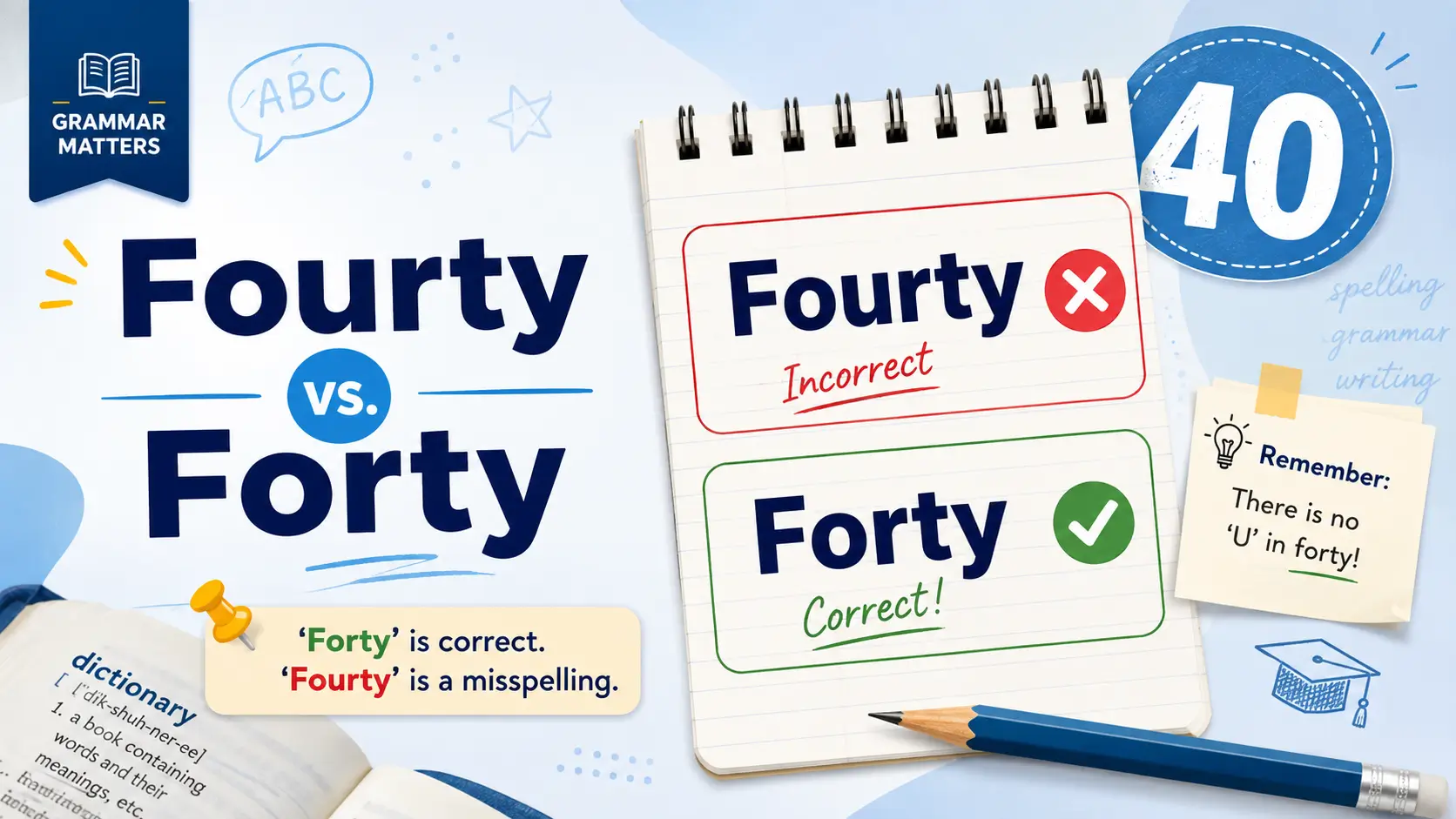 Fourty vs Forty correct spelling of 40