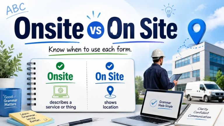 Onsite vs On Site difference and correct usage
