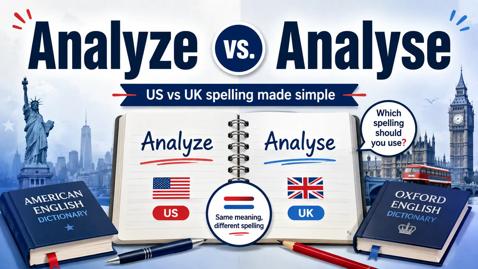 Analyze vs Analyse US vs UK spelling difference