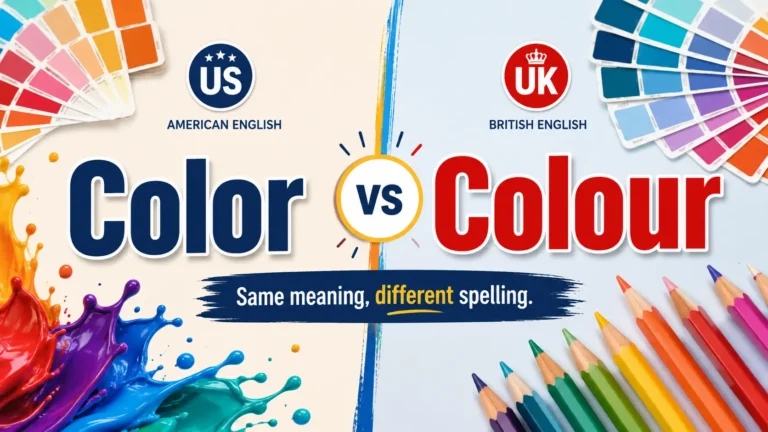 Color vs Colour US vs UK spelling difference