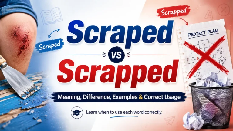 Scraped vs scrapped meaning and difference with examples