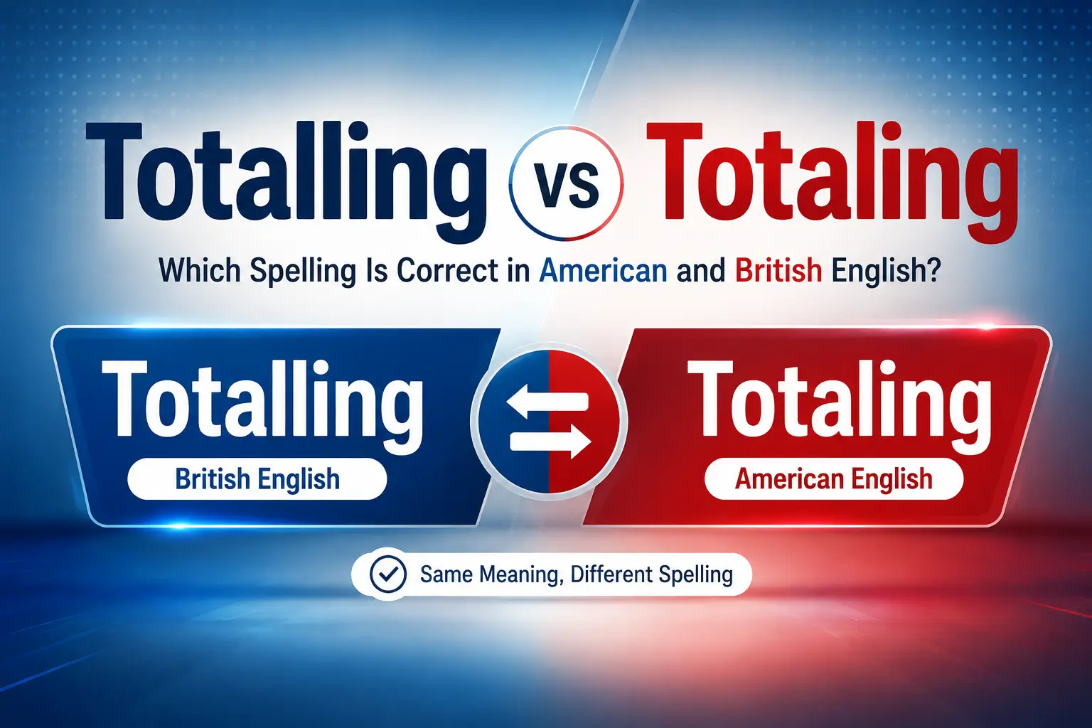Totalling vs totaling difference in British and American English