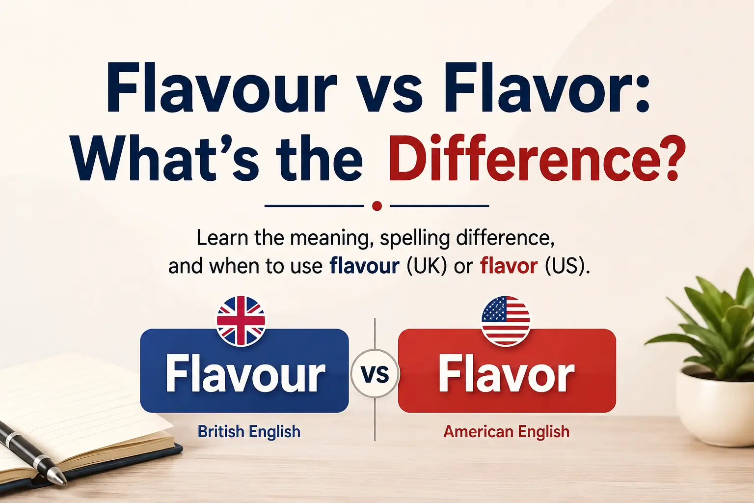 Flavour vs Flavor: difference between British and American English spelling