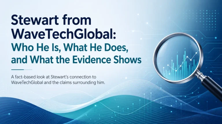 Stewart from WaveTechGlobal profile explaining who he is, what he does, and what the available evidence shows.
