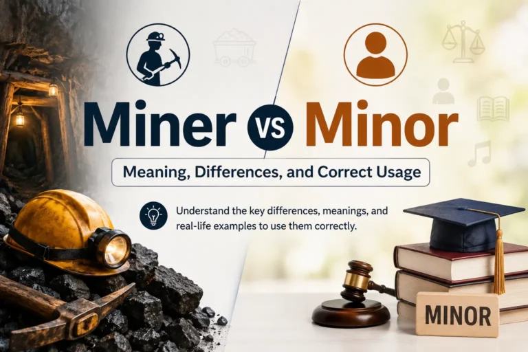 Miner vs Minor meaning and differences with examples