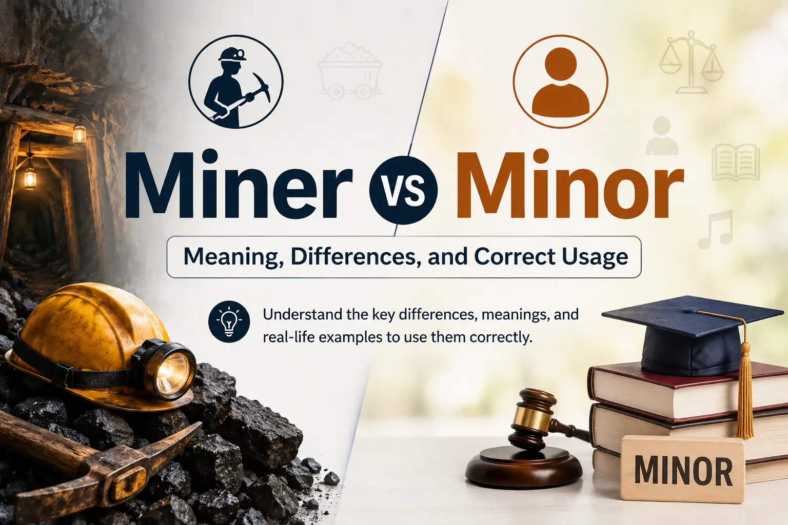 Miner vs Minor meaning and differences with examples