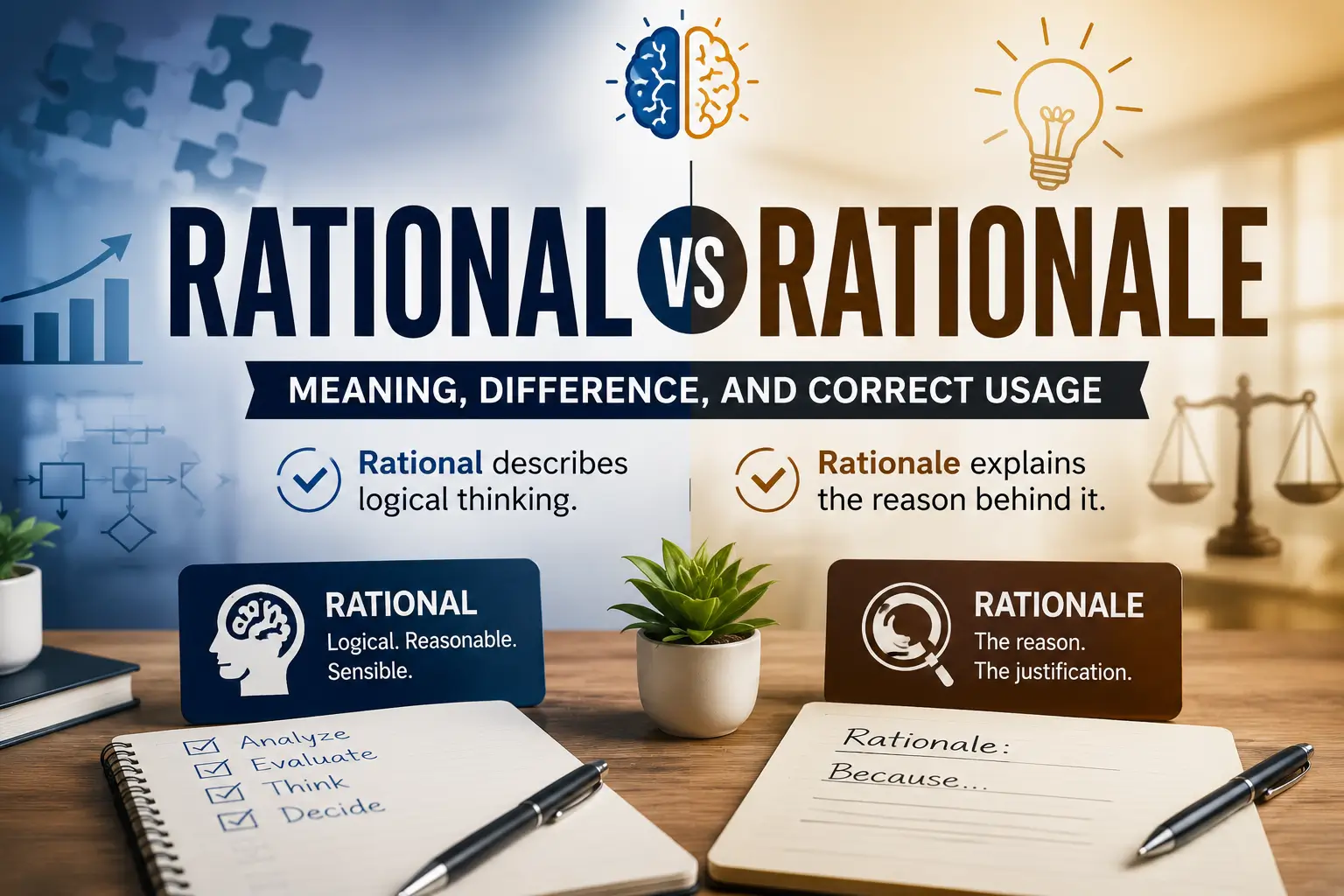 Rational vs rationale meaning and difference with examples