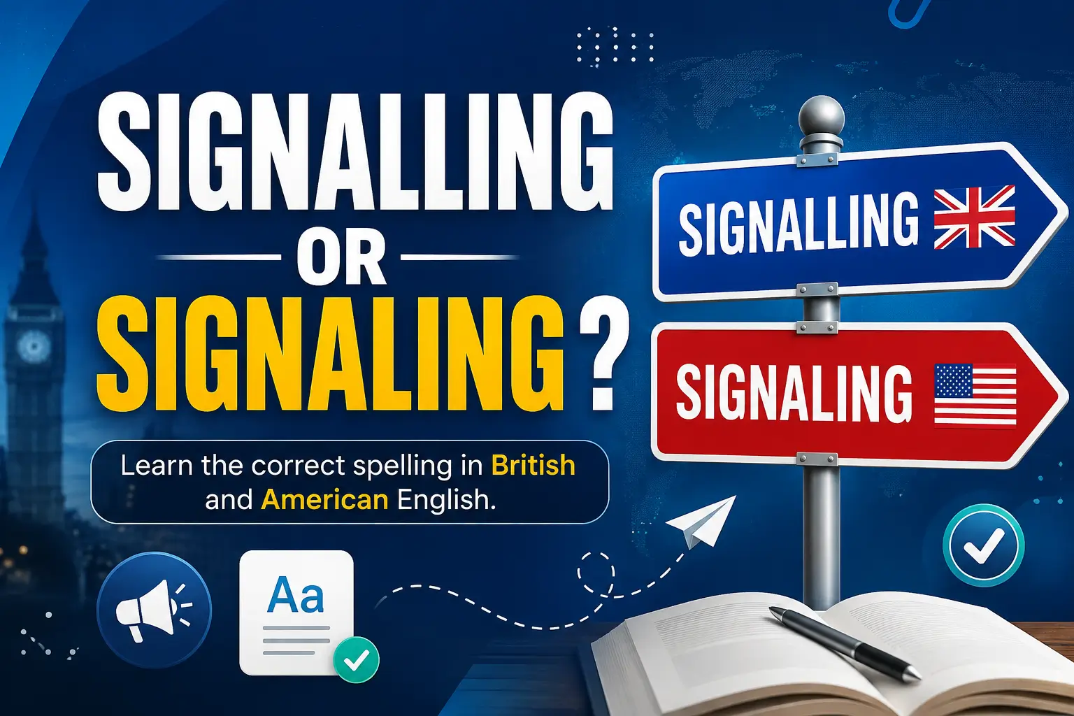 Signalling or signaling spelling difference in British and American English