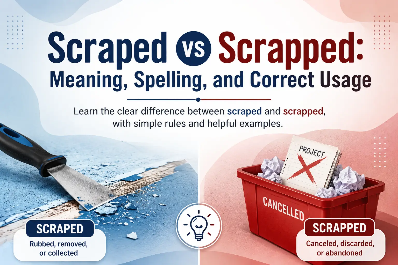 Scraped vs Scrapped: meaning, spelling, and correct usage