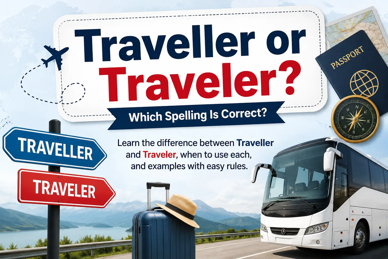 Traveller or traveler spelling difference in American and British English