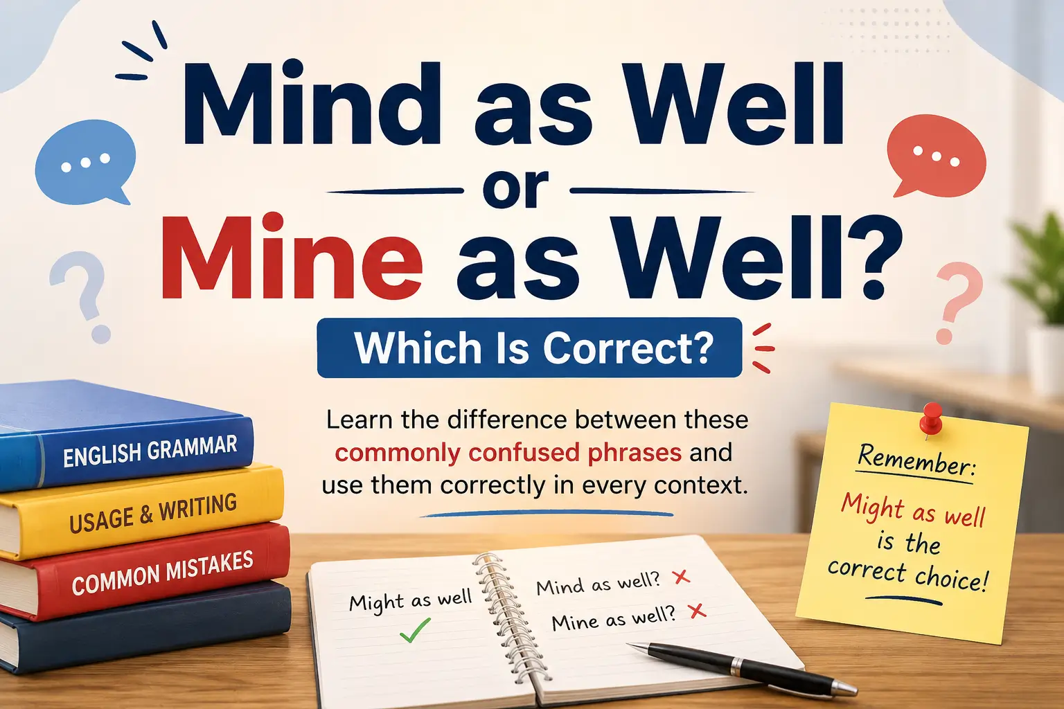 Mind as well or mine as well: learn why might as well is correct