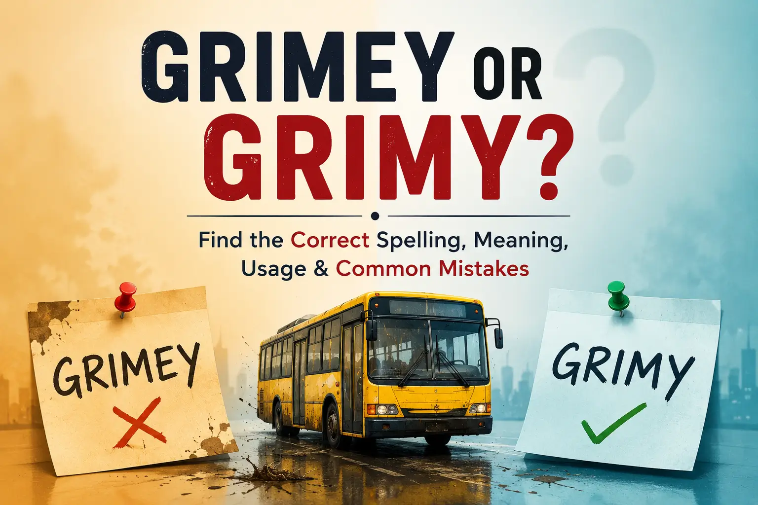 Grimey or grimy correct spelling in American English