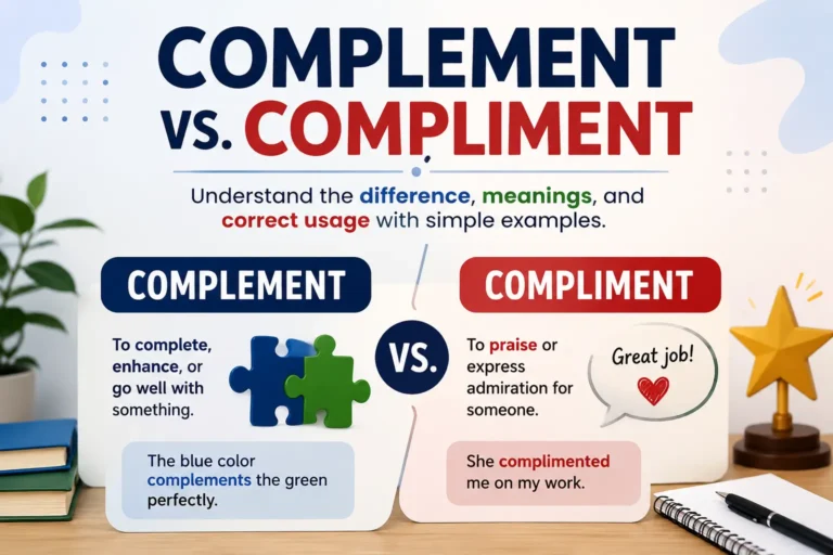 Complement vs compliment meaning, difference, and examples