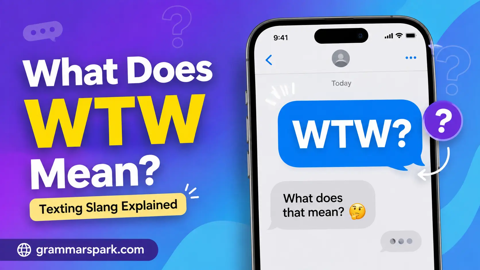 WTW meaning in text explained with a smartphone texting conversation
