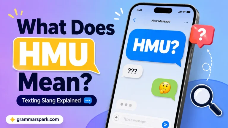 HMU Meaning in Text shown in a smartphone texting conversation