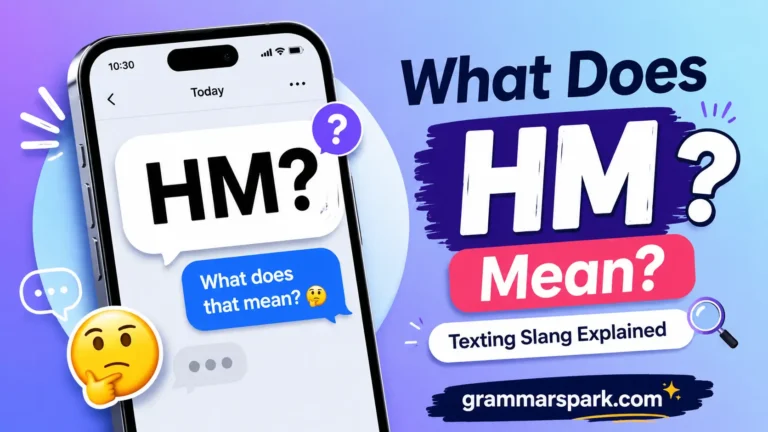 HM meaning in text explained with a smartphone chat