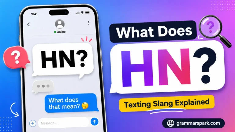 HN meaning in text explained in a modern texting chat graphic