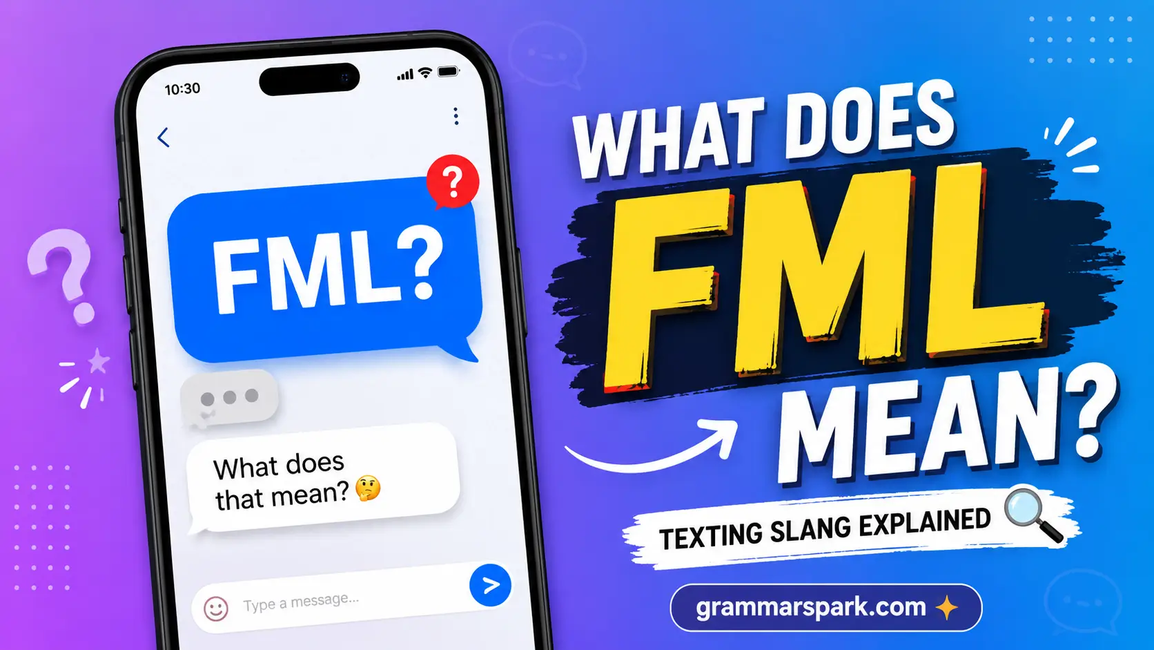 FML Meaning in Text explained with a smartphone chat