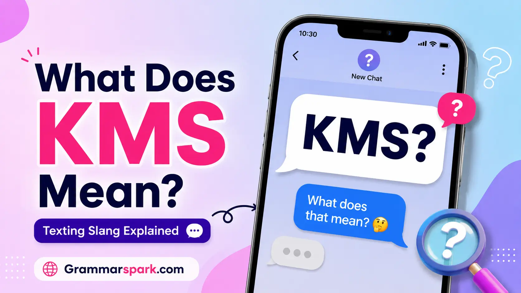 KMS meaning in text explained with a smartphone chat