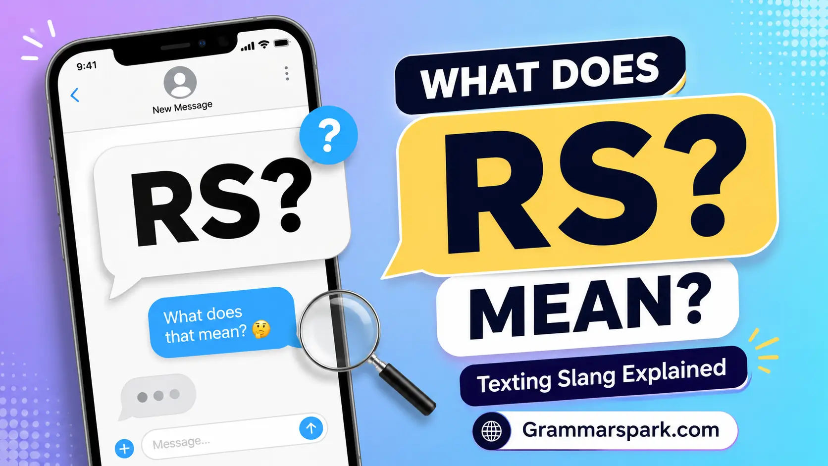 RS Meaning in Text explained with a smartphone texting conversation