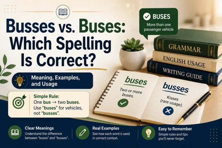Busses vs. Buses: Which spelling is correct? Learn the difference between buses and busses with simple examples and grammar rules.