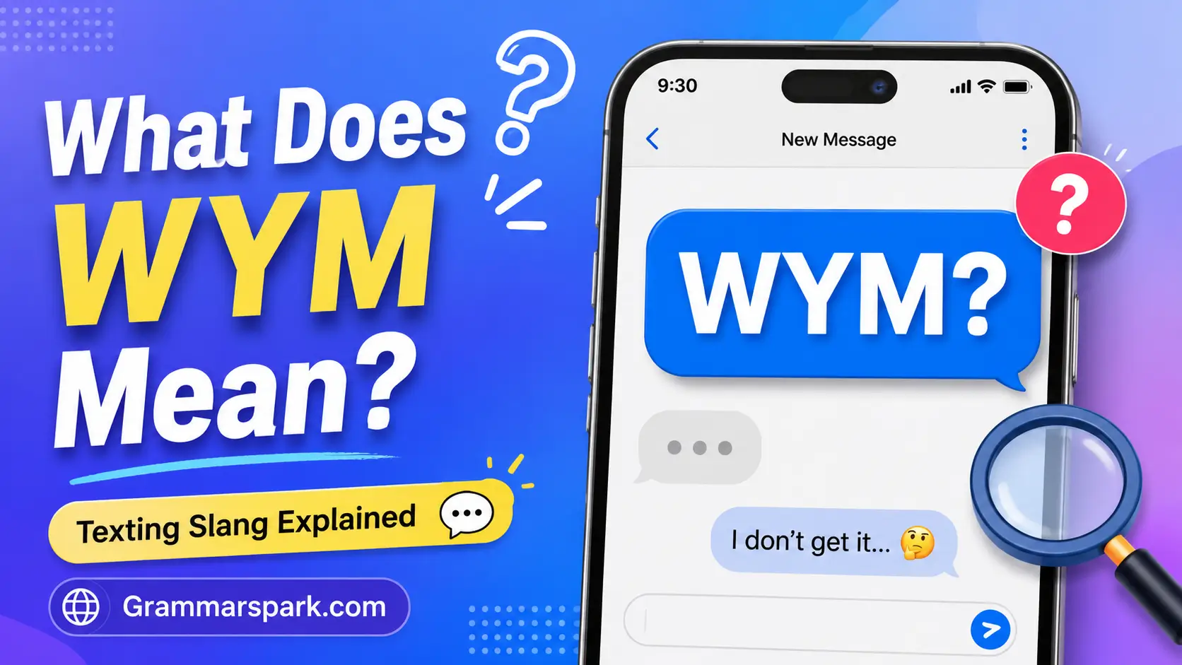 WYM meaning in text explained with a smartphone texting conversation
