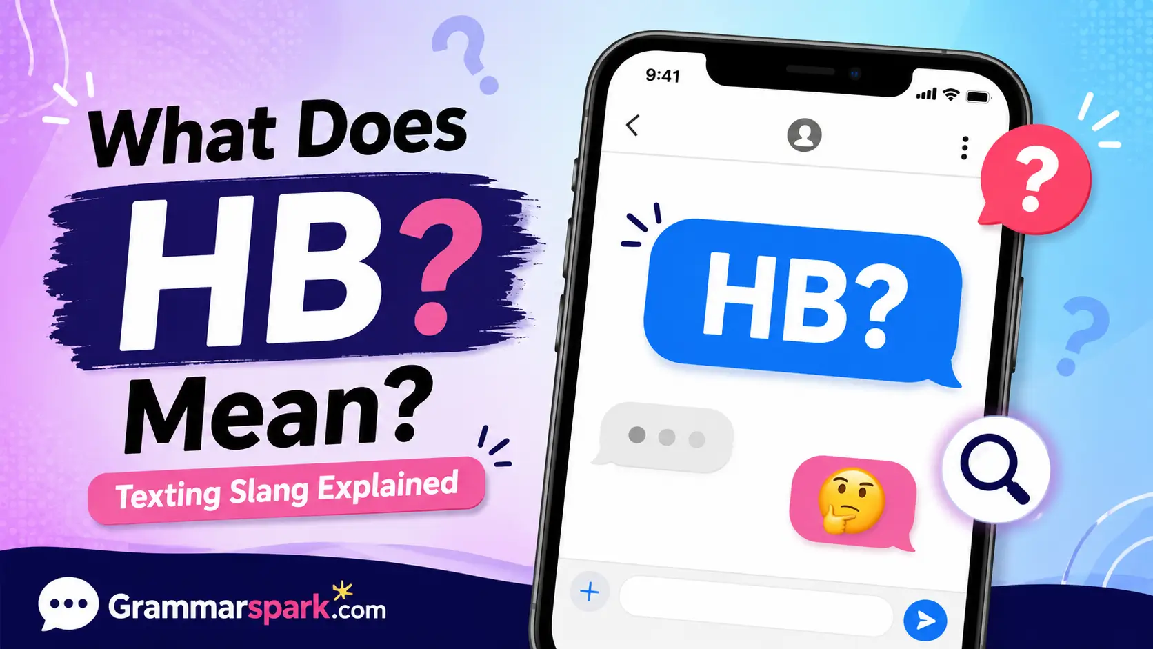 HB Meaning in Text explained in a smartphone chat