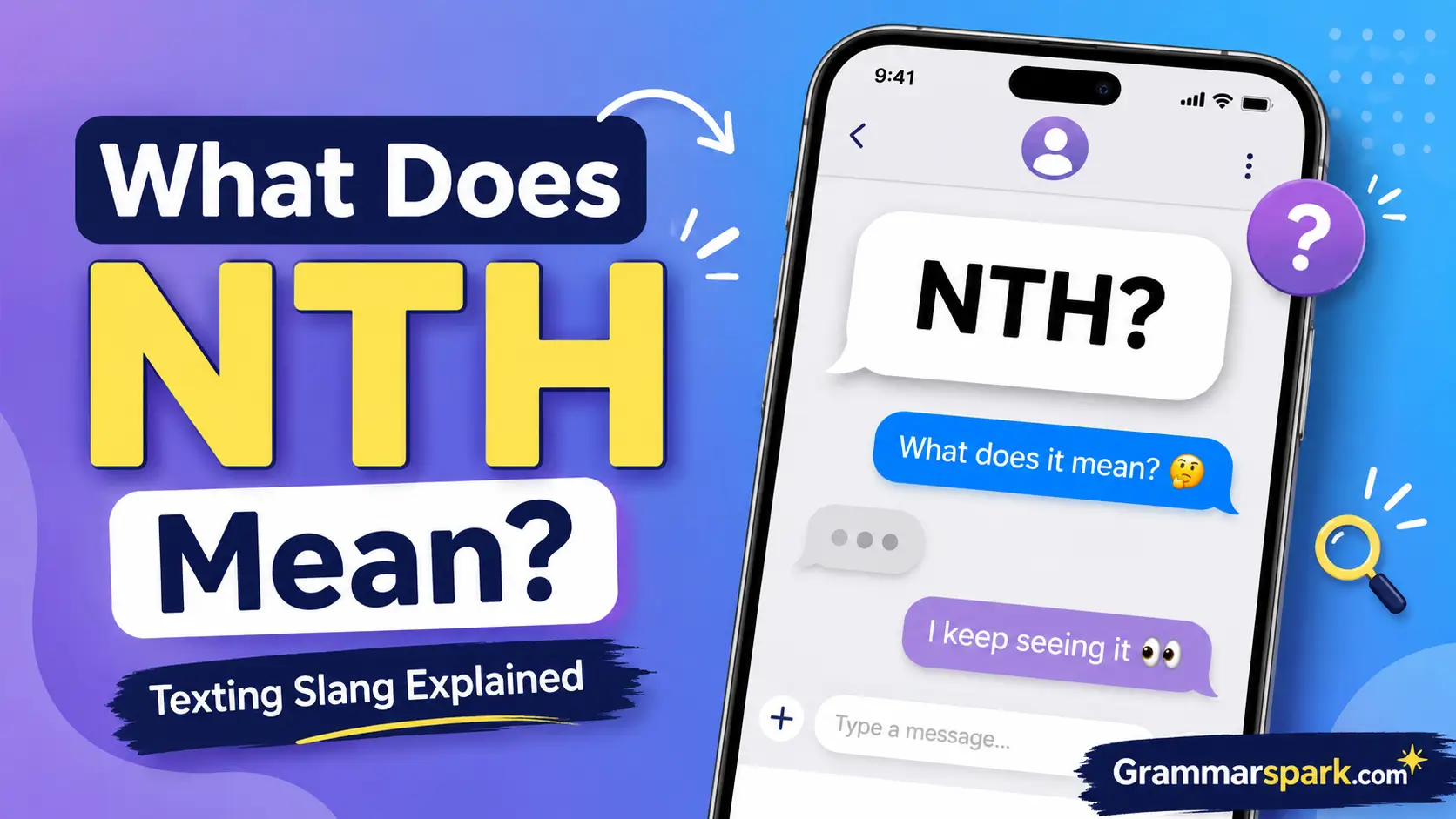NTH meaning in text explained with a smartphone texting graphic