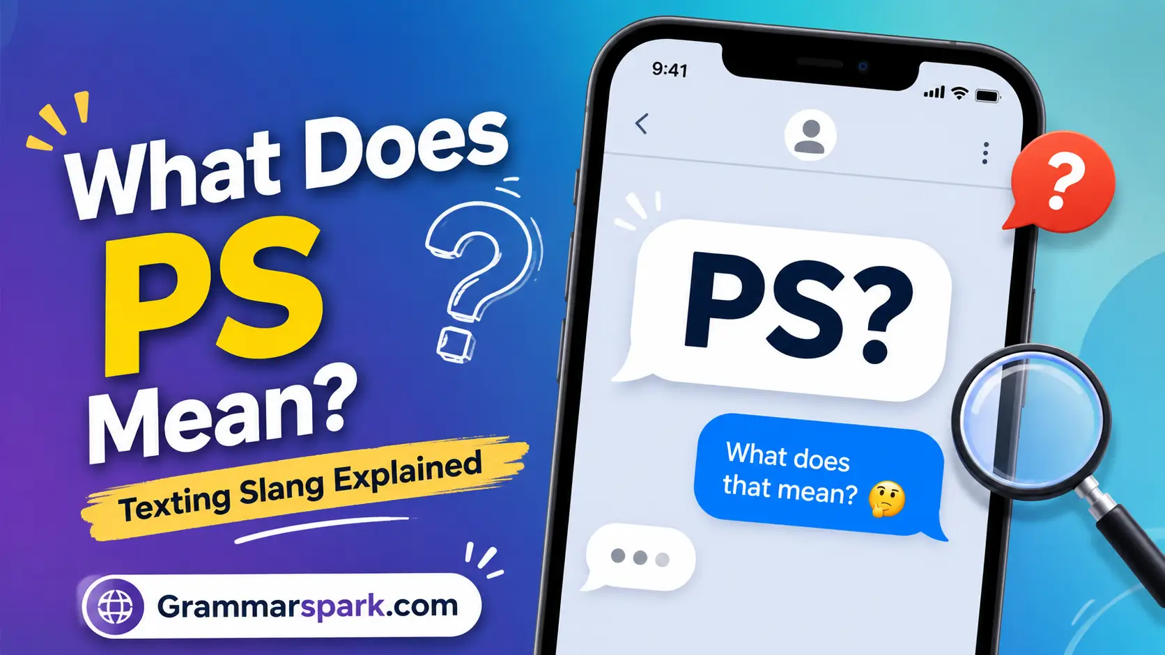 PS meaning in text featured image showing a smartphone chat